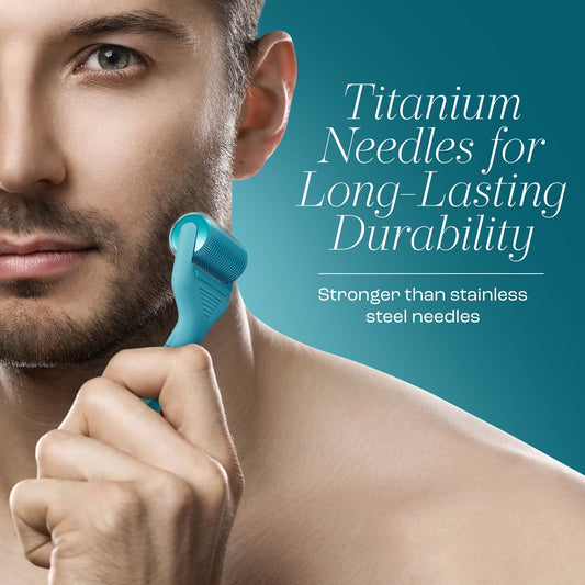 Vitalysse titanium beard roller 0.25mm and 0.5mm for patchy beard growt