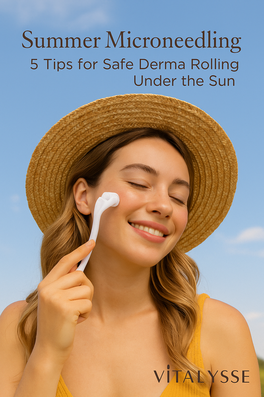 Vitalysse derma roller for women microneedling tips summer skincare tips